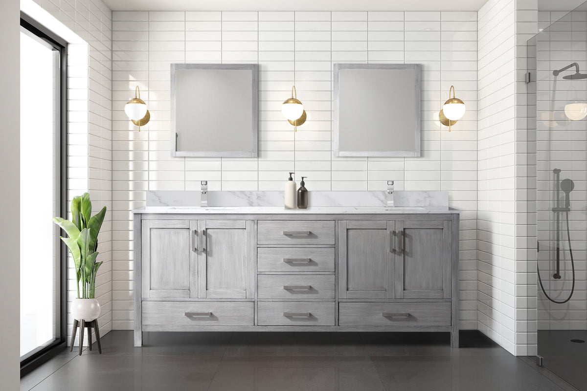 Lexora Jacques 80 in. Distressed Grey Double Sink Bath Vanity