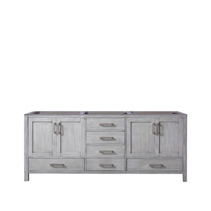 Lexora Jacques 80 in. Distressed Grey Double Sink Bath Vanity