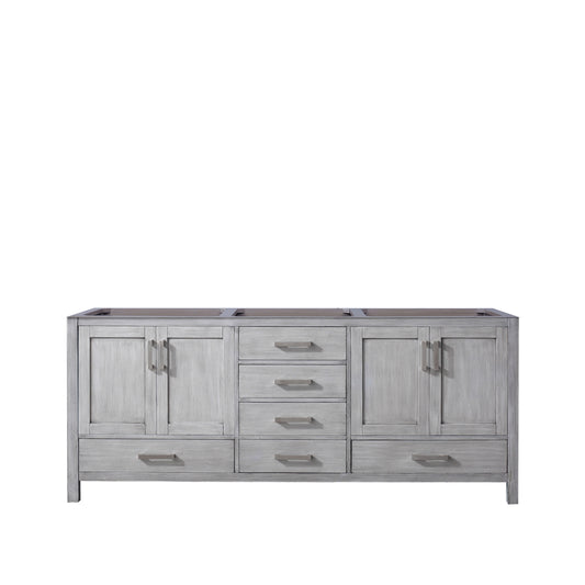 Lexora Jacques 80 in. Distressed Grey Double Sink Bath Vanity