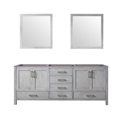 Lexora Jacques 80 in. Distressed Grey Double Sink Bath Vanity