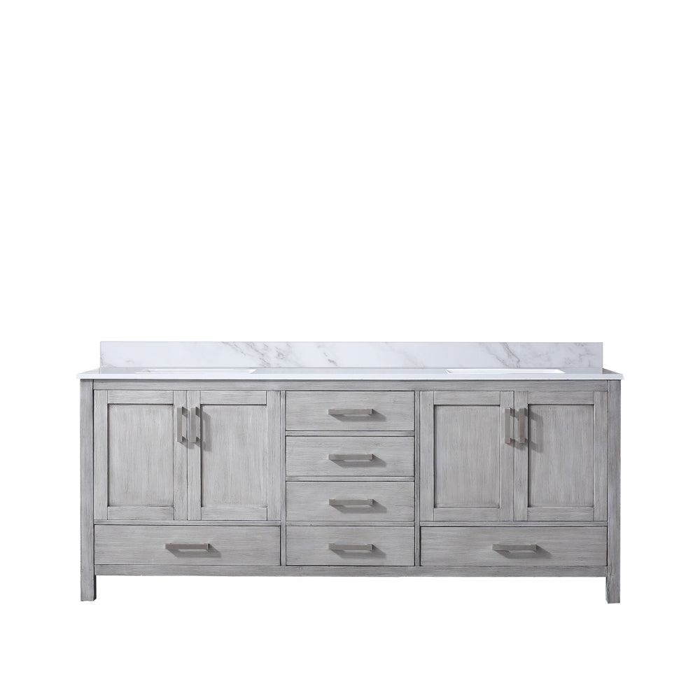 Lexora Jacques 80 in. Distressed Grey Double Sink Bath Vanity