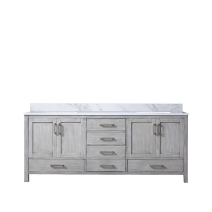 Lexora Jacques 80 in. Distressed Grey Double Sink Bath Vanity