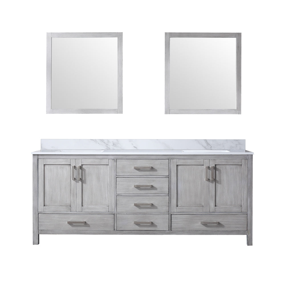 Lexora Jacques 80 in. Distressed Grey Double Sink Bath Vanity