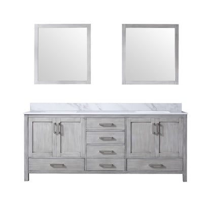 Lexora Jacques 80 in. Distressed Grey Double Sink Bath Vanity
