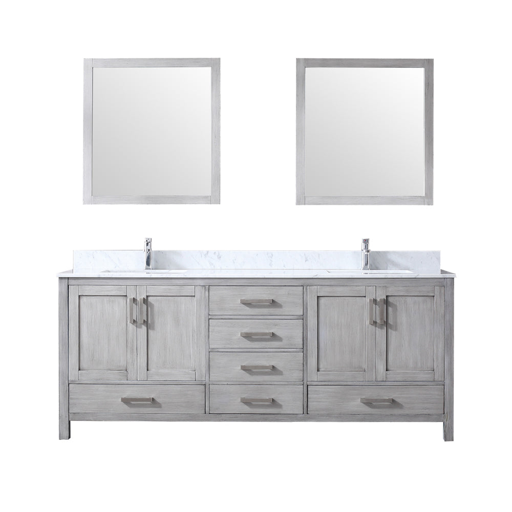 Lexora Jacques 80 in. Distressed Grey Double Sink Bath Vanity