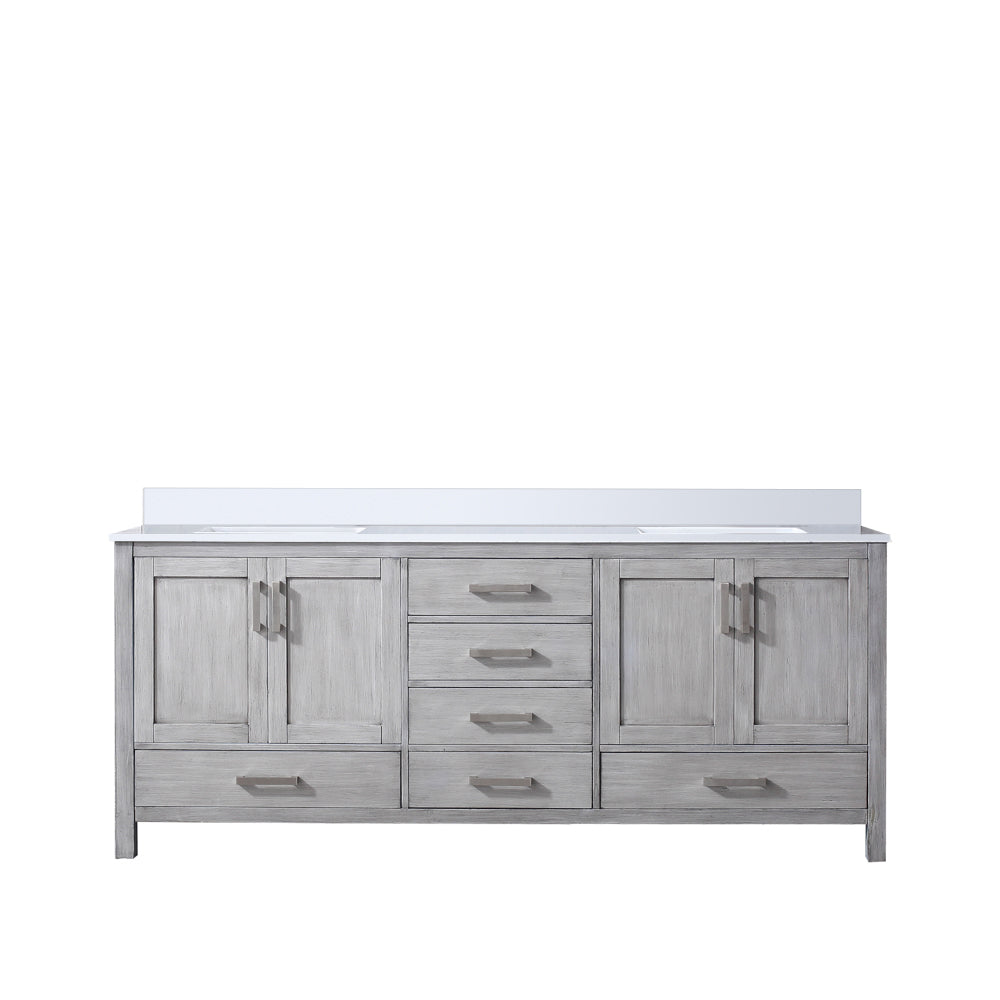 Lexora Jacques 80 in. Distressed Grey Double Sink Bath Vanity