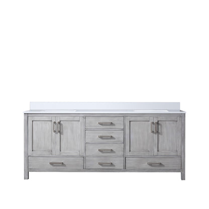 Lexora Jacques 80 in. Distressed Grey Double Sink Bath Vanity