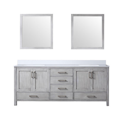 Lexora Jacques 80 in. Distressed Grey Double Sink Bath Vanity