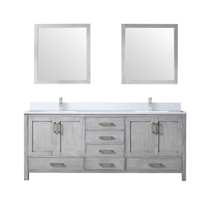 Lexora Jacques 80 in. Distressed Grey Double Sink Bath Vanity