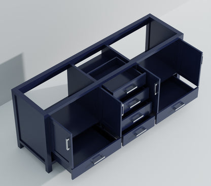 Lexora Jacques 80 in. Navy Blue Double Sink Bath Vanity