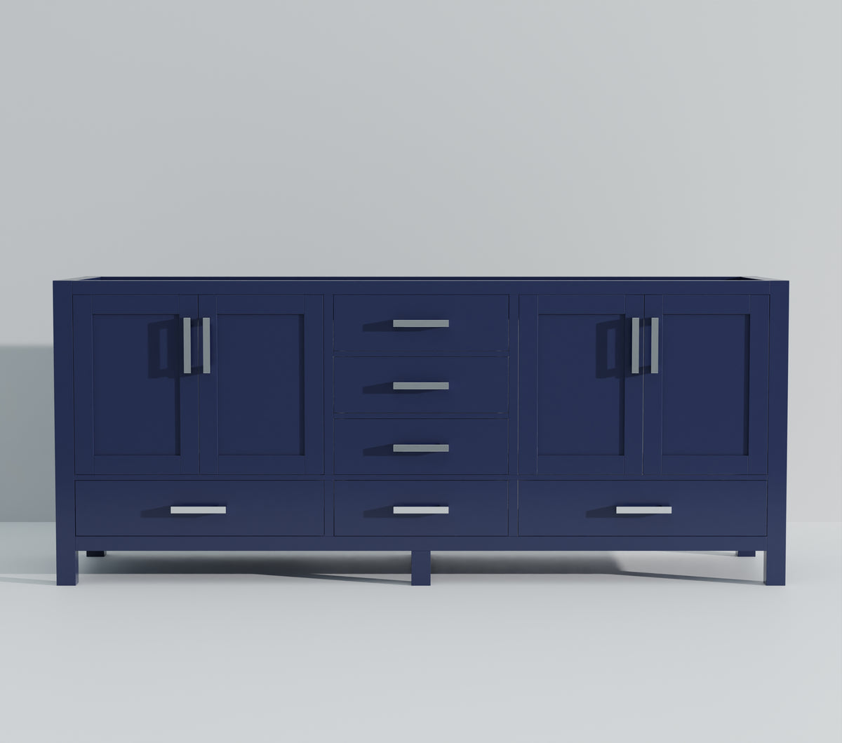 Lexora Jacques 80 in. Navy Blue Double Sink Bath Vanity
