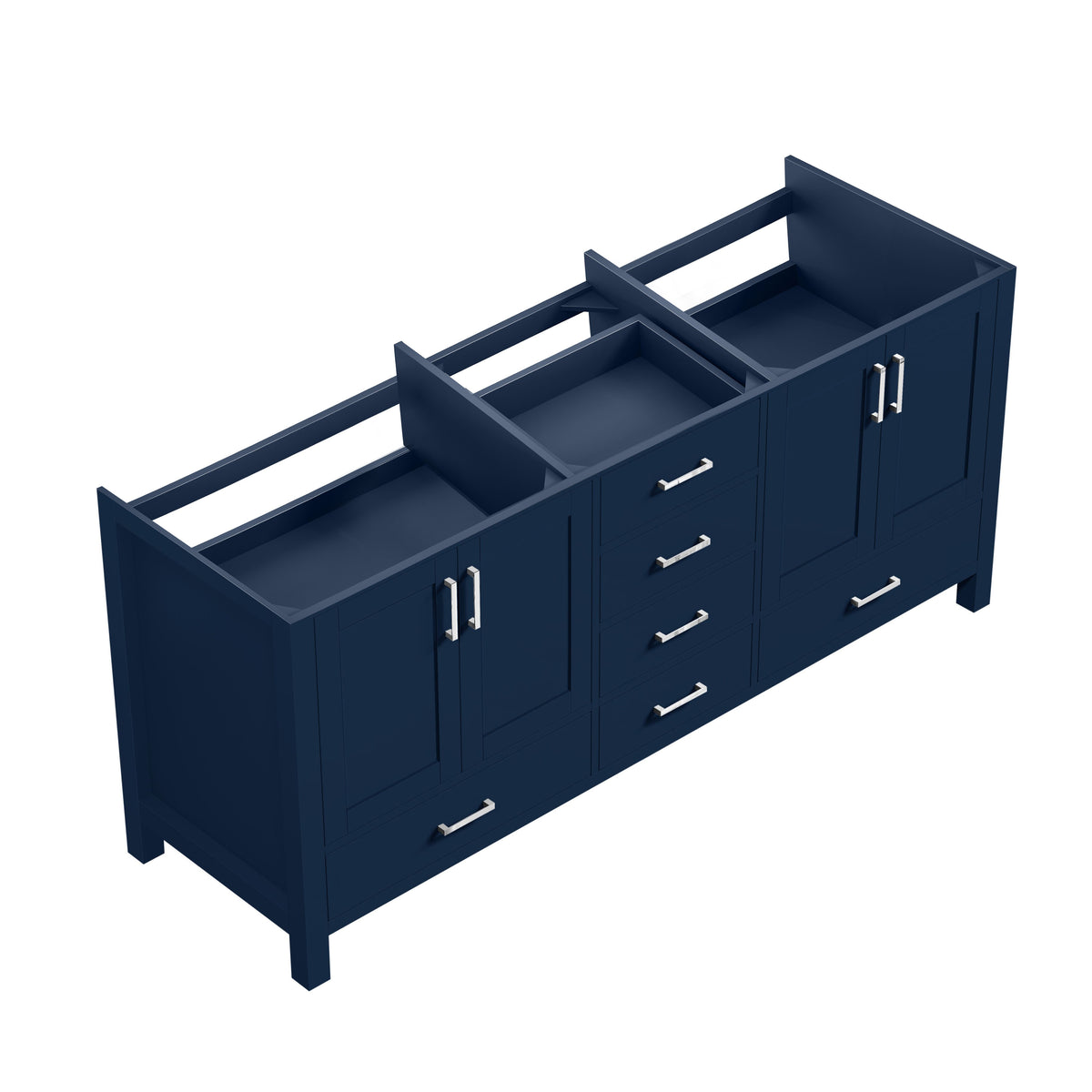 Lexora Jacques 80 in. Navy Blue Double Sink Bath Vanity