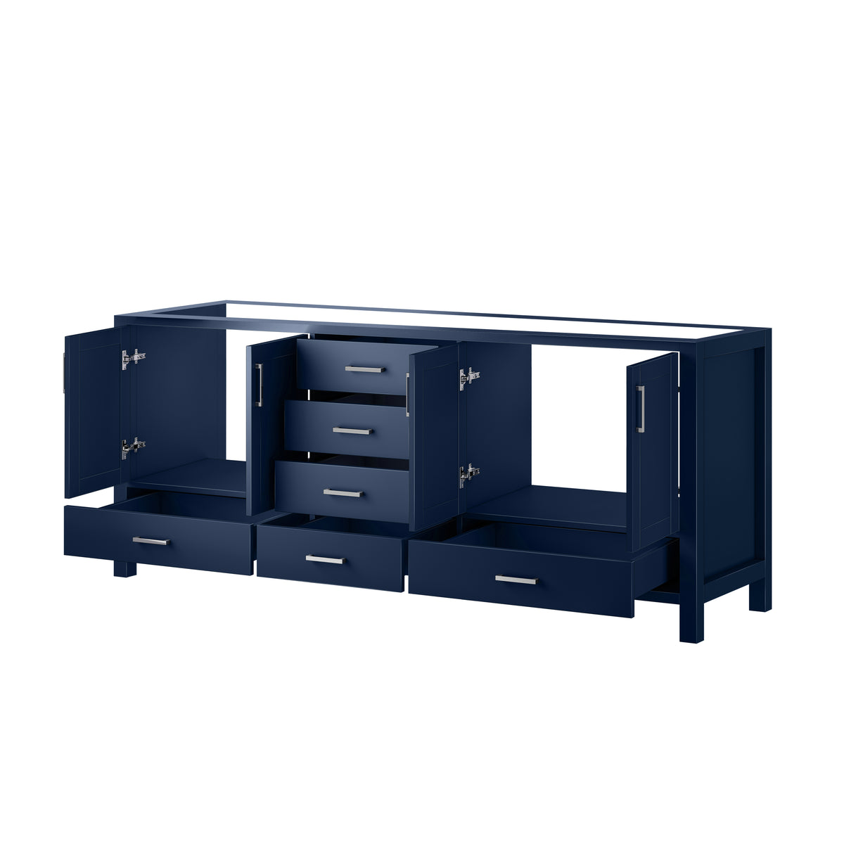 Lexora Jacques 80 in. Navy Blue Double Sink Bath Vanity
