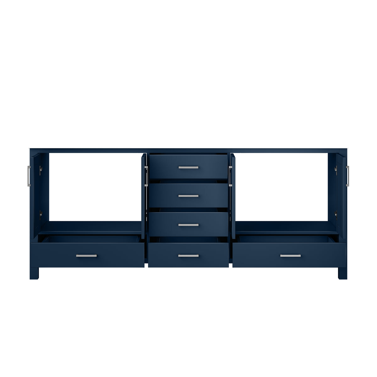 Lexora Jacques 80 in. Navy Blue Double Sink Bath Vanity