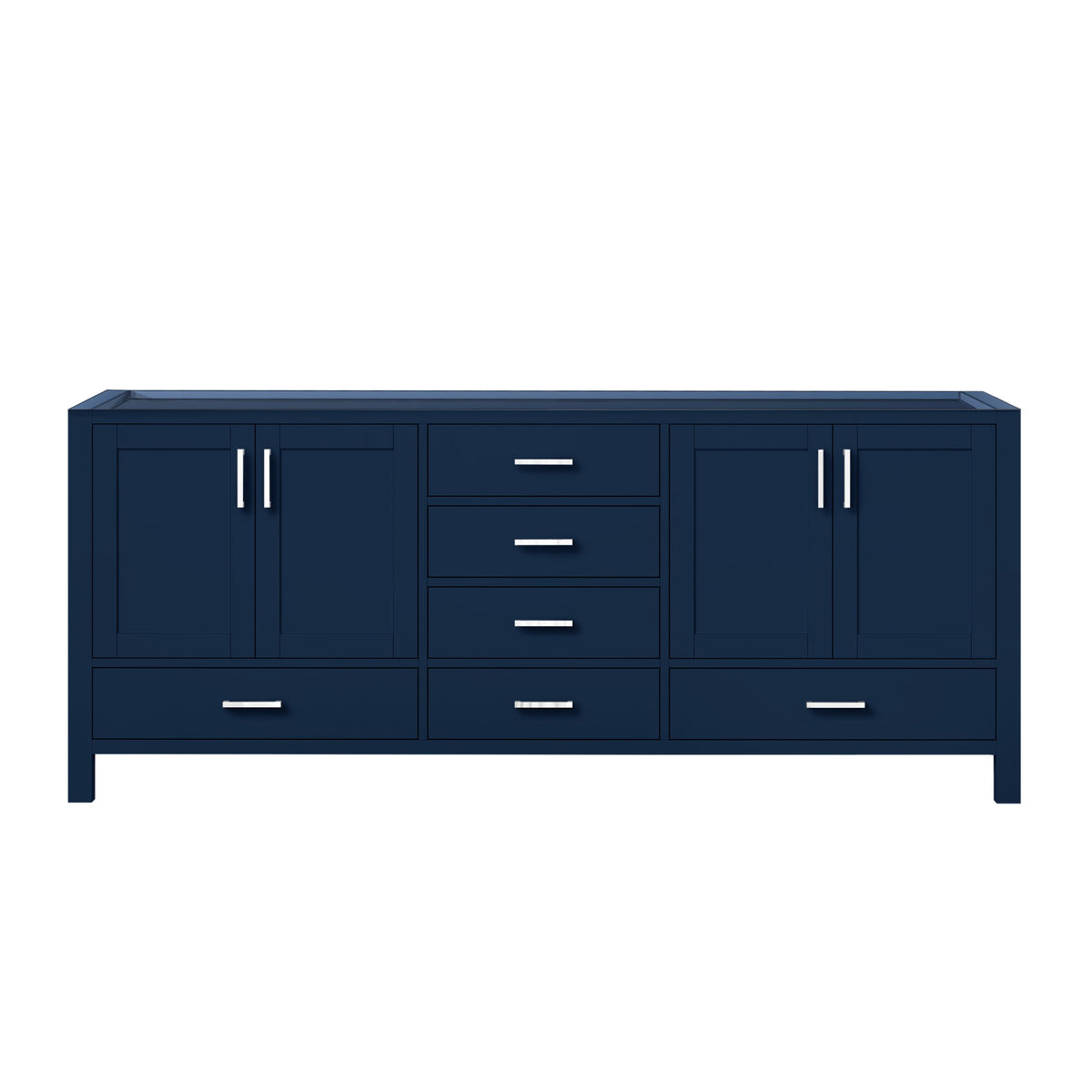 Lexora Jacques 80 in. Navy Blue Double Sink Bath Vanity