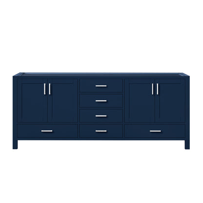 Lexora Jacques 80 in. Navy Blue Double Sink Bath Vanity