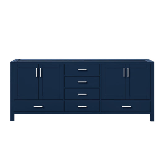 Lexora Jacques 80 in. Navy Blue Double Sink Bath Vanity