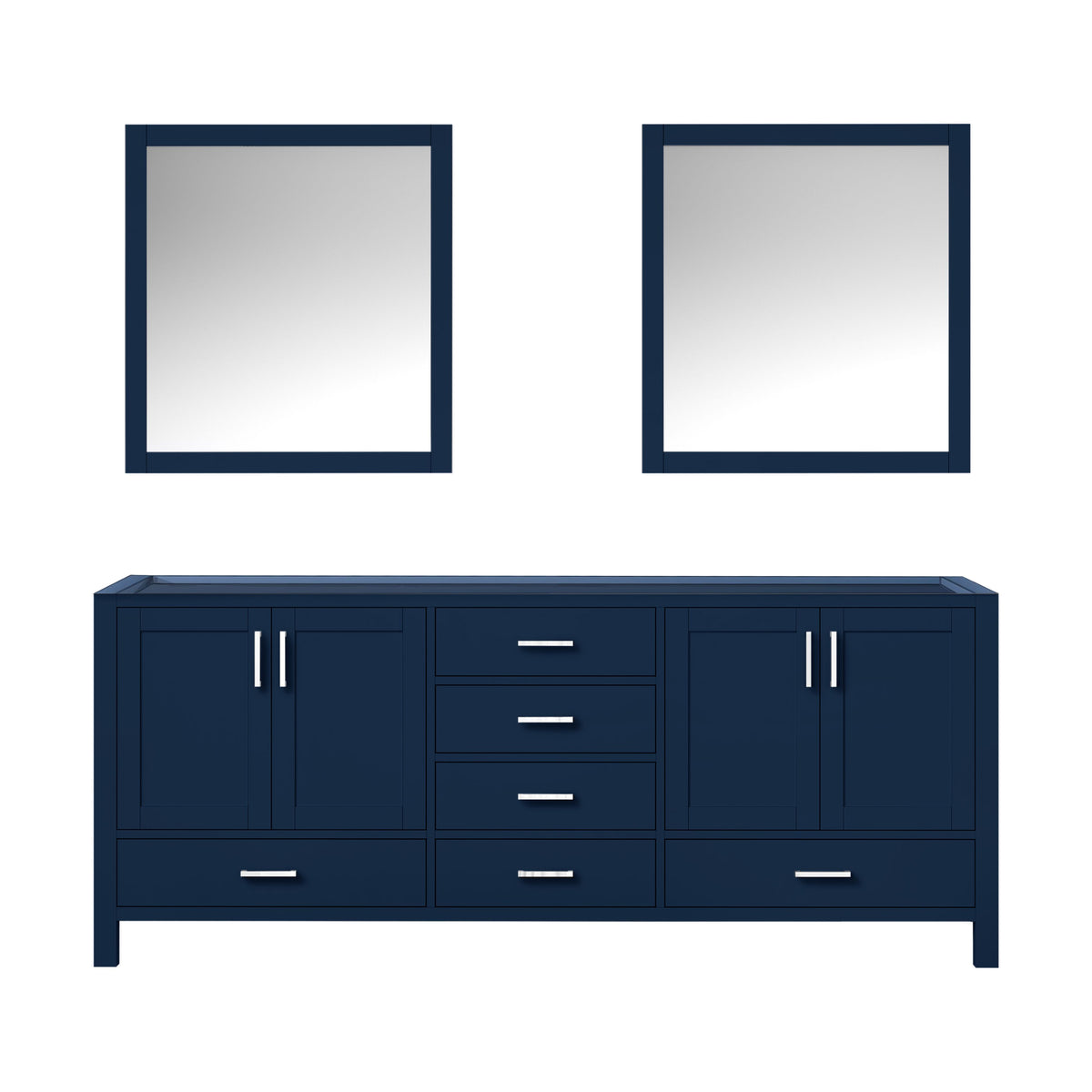 Lexora Jacques 80 in. Navy Blue Double Sink Bath Vanity