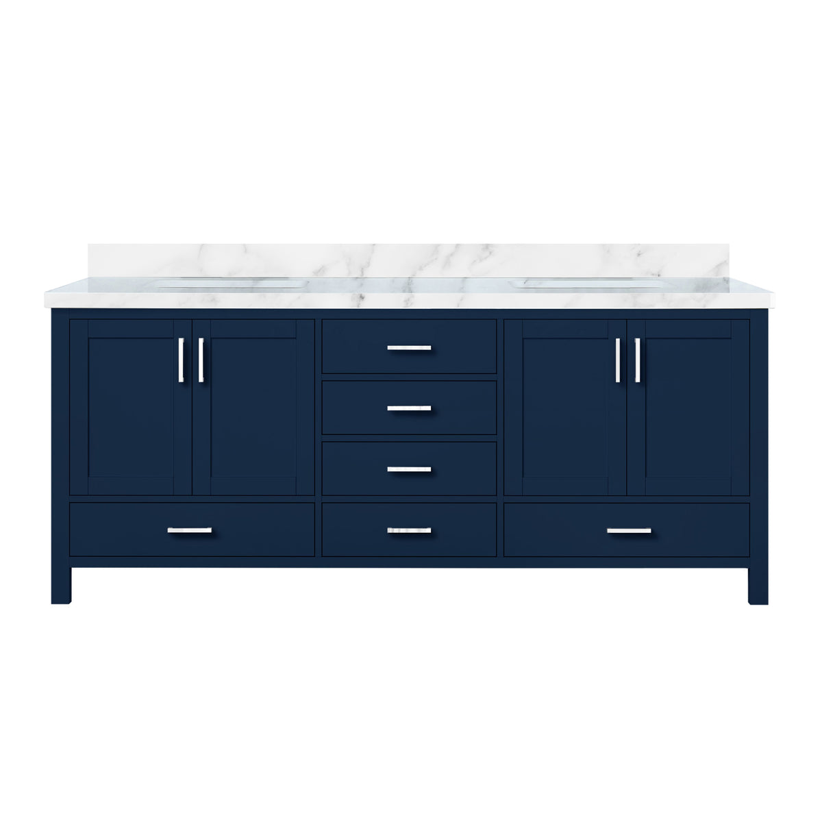 Lexora Jacques 80 in. Navy Blue Double Sink Bath Vanity