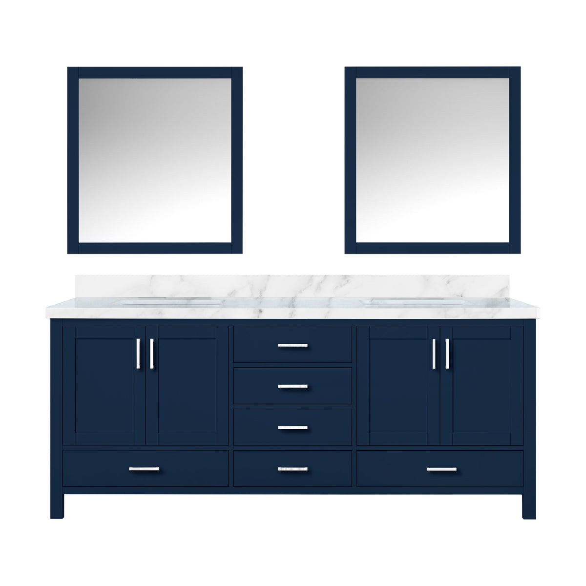 Lexora Jacques 80 in. Navy Blue Double Sink Bath Vanity