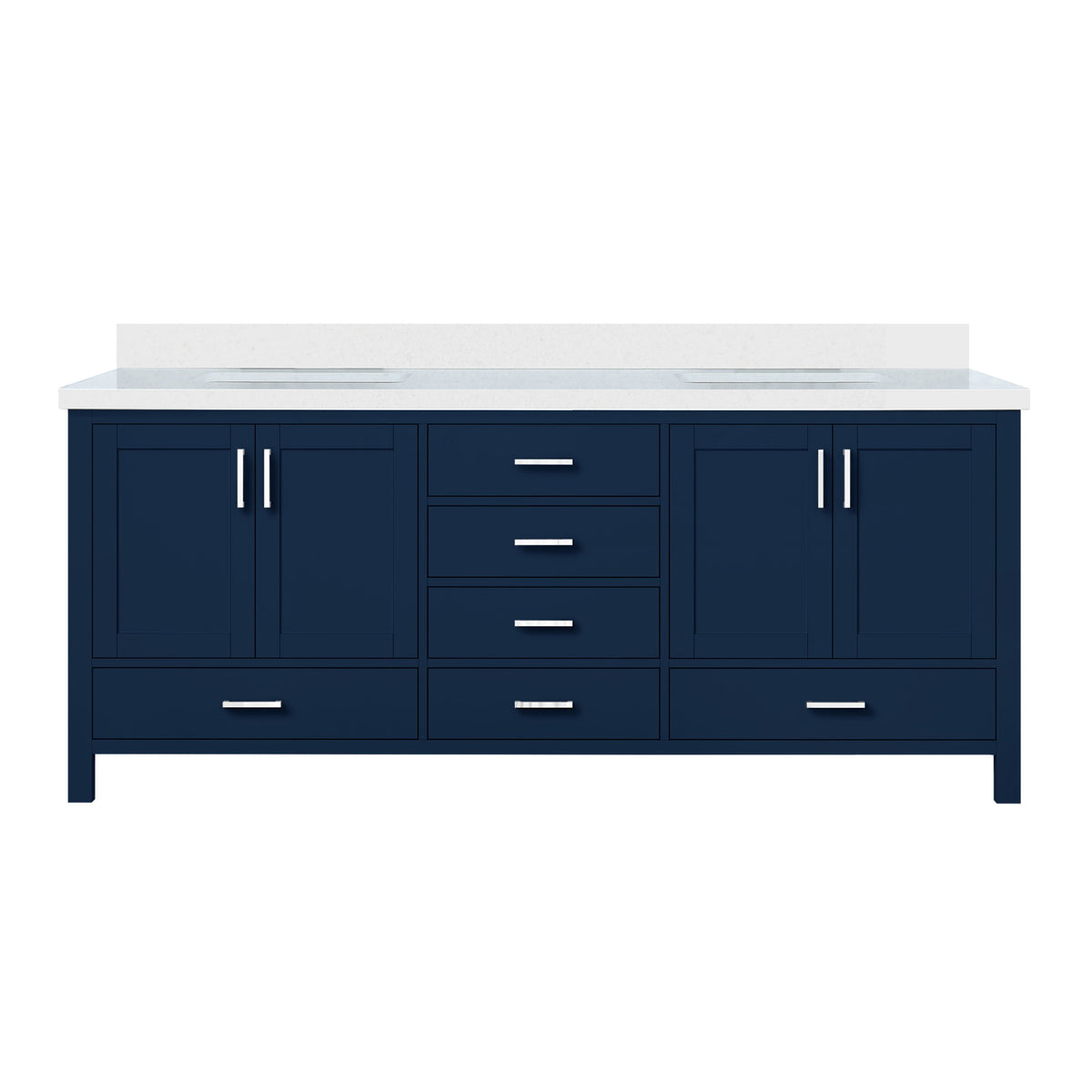 Lexora Jacques 80 in. Navy Blue Double Sink Bath Vanity
