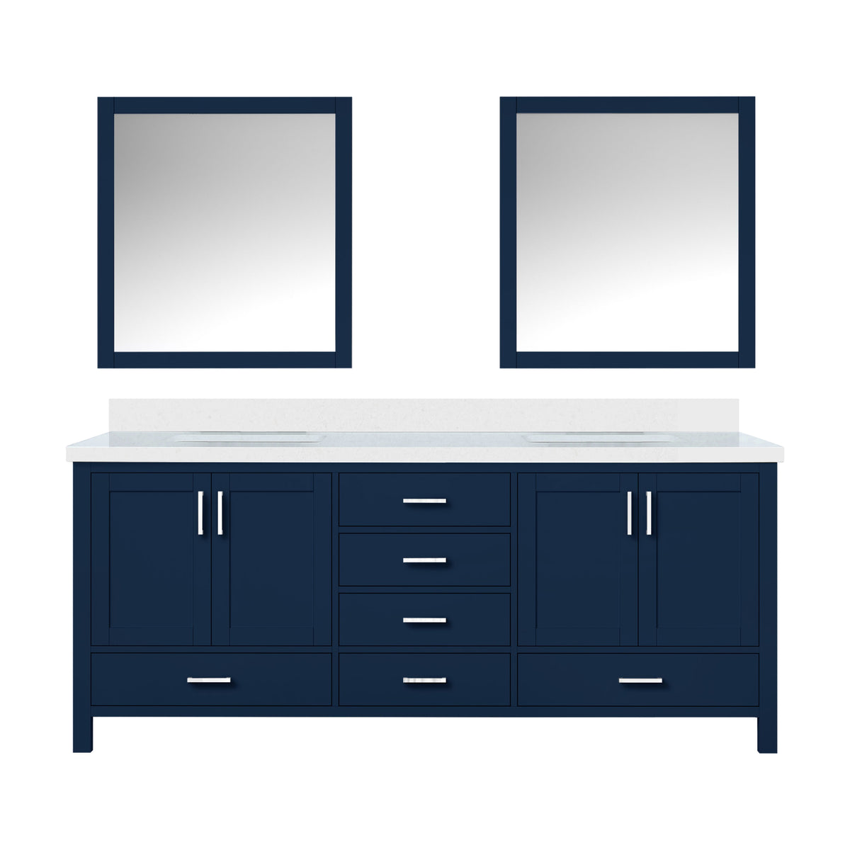 Lexora Jacques 80 in. Navy Blue Double Sink Bath Vanity