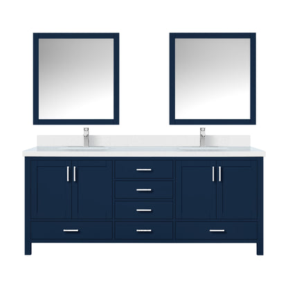 Lexora Jacques 80 in. Navy Blue Double Sink Bath Vanity