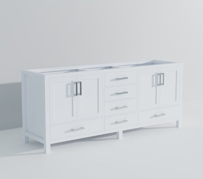 Lexora Jacques 84 in. White Double Sink Bath Vanity