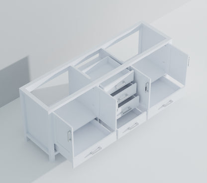 Lexora Jacques 84 in. White Double Sink Bath Vanity