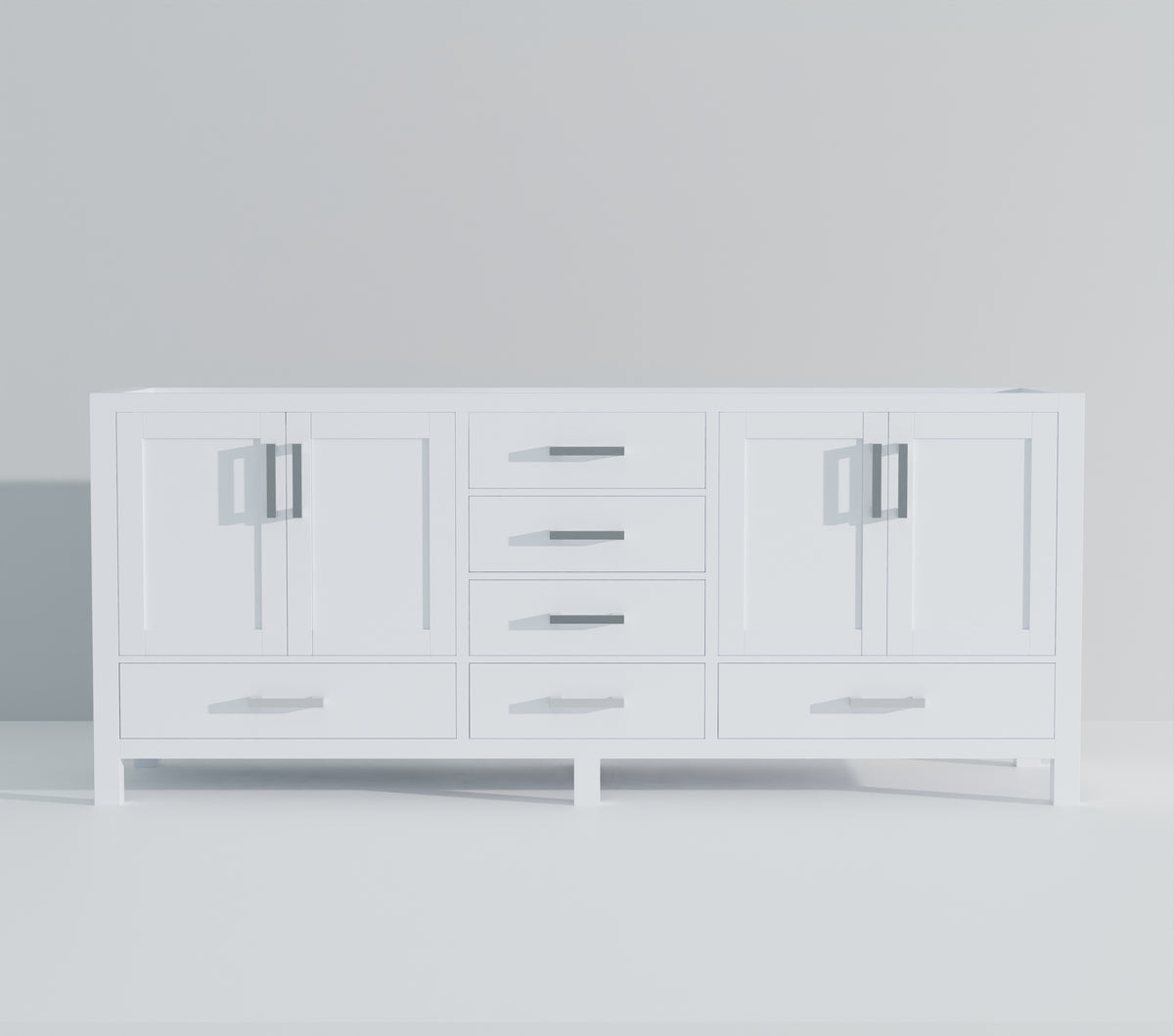 Lexora Jacques 84 in. White Double Sink Bath Vanity