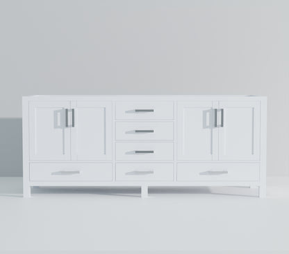Lexora Jacques 84 in. White Double Sink Bath Vanity