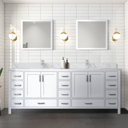 Lexora Jacques 84 in. White Double Sink Bath Vanity