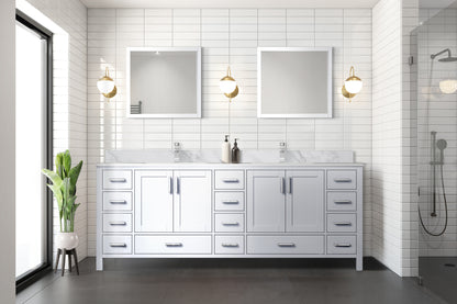 Lexora Jacques 84 in. White Double Sink Bath Vanity
