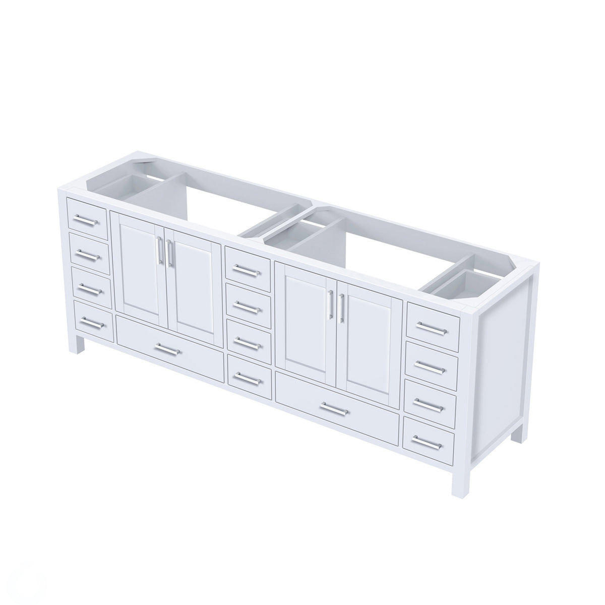 Lexora Jacques 84 in. White Double Sink Bath Vanity