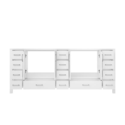 Lexora Jacques 84 in. White Double Sink Bath Vanity