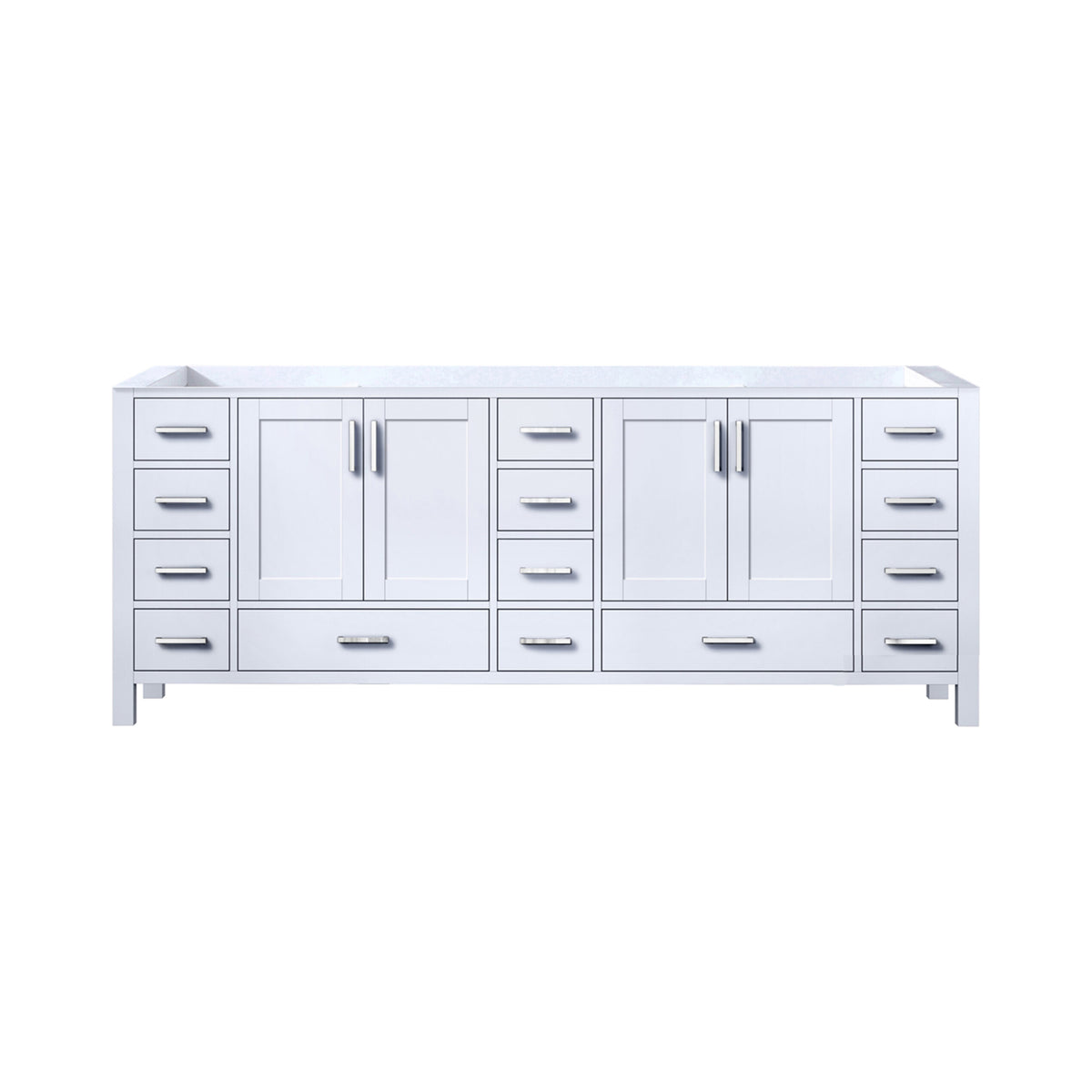 Lexora Jacques 84 in. White Double Sink Bath Vanity