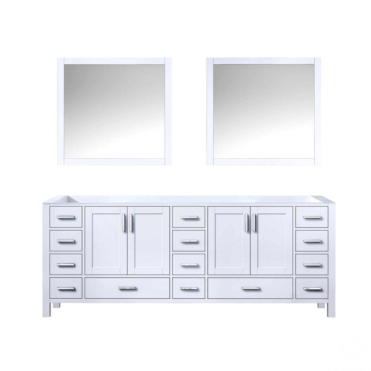 Lexora Jacques 84 in. White Double Sink Bath Vanity