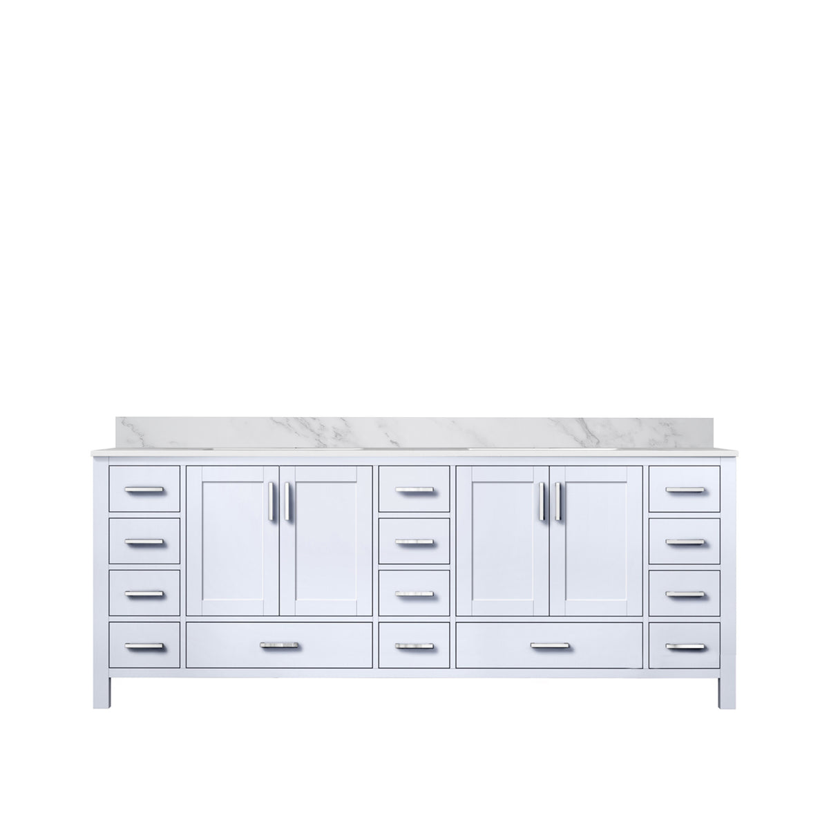 Lexora Jacques 84 in. White Double Sink Bath Vanity