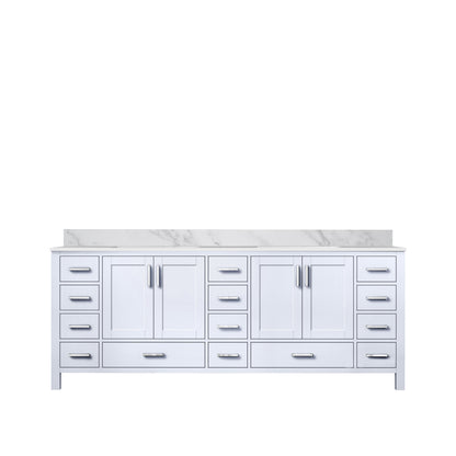 Lexora Jacques 84 in. White Double Sink Bath Vanity