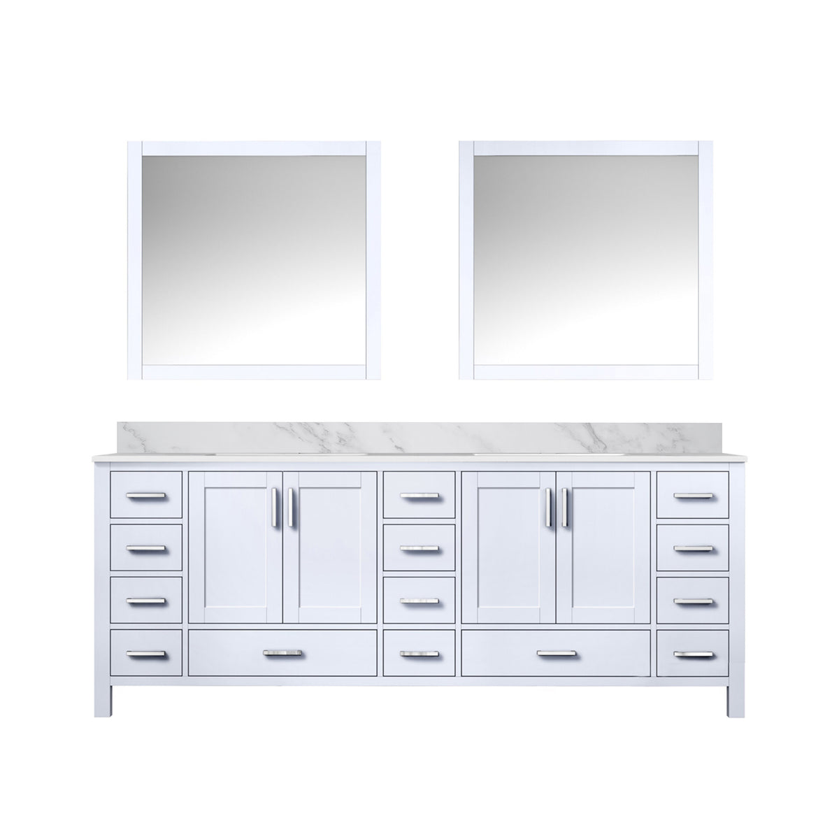 Lexora Jacques 84 in. White Double Sink Bath Vanity