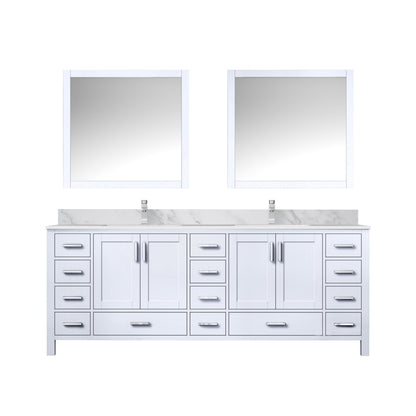Lexora Jacques 84 in. White Double Sink Bath Vanity