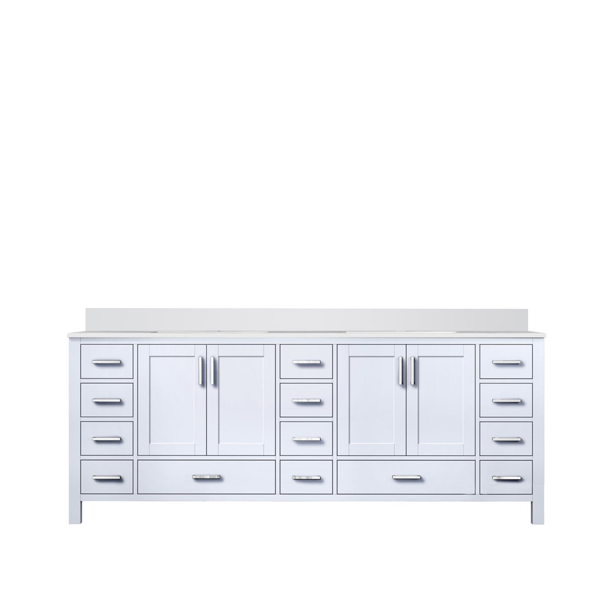 Lexora Jacques 84 in. White Double Sink Bath Vanity