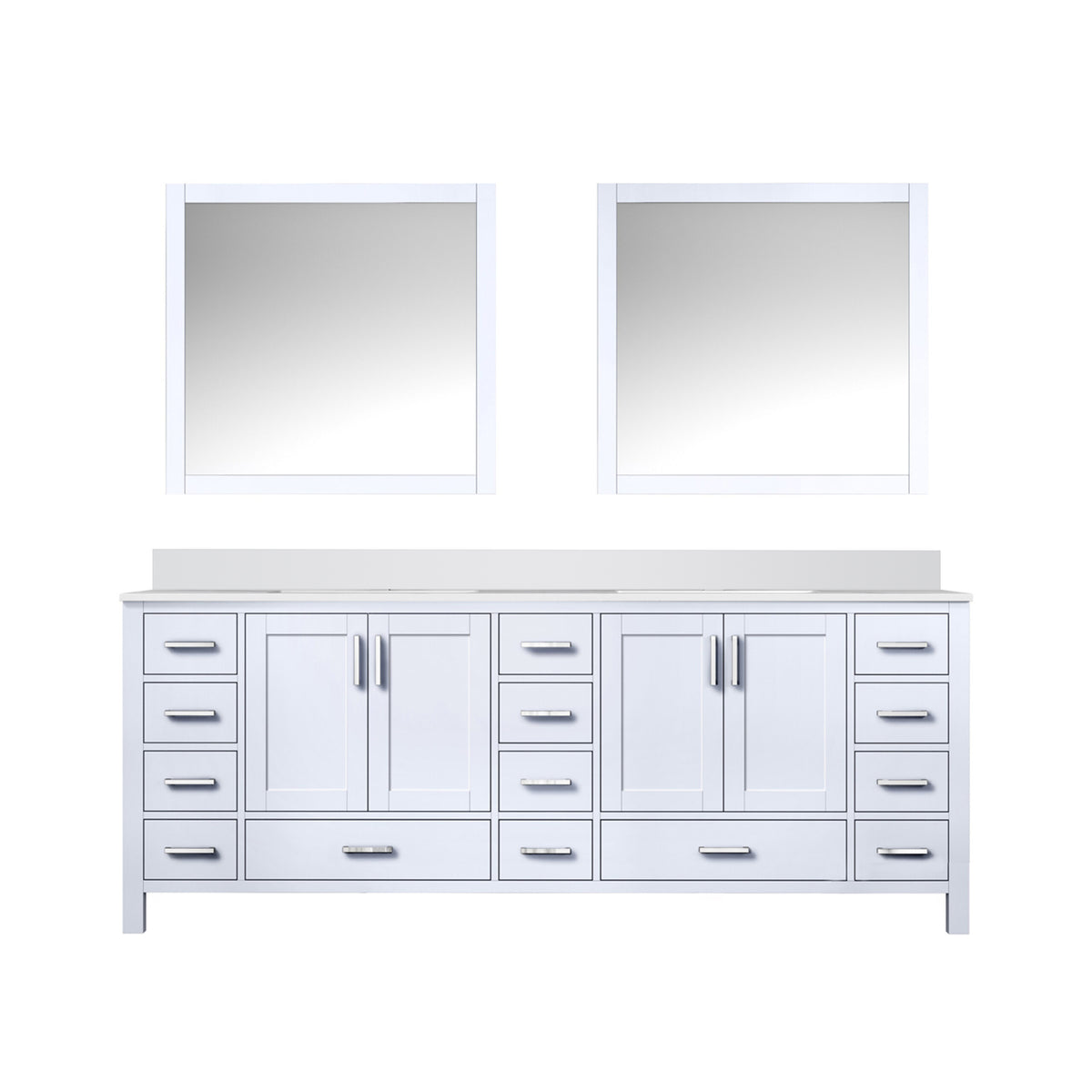 Lexora Jacques 84 in. White Double Sink Bath Vanity
