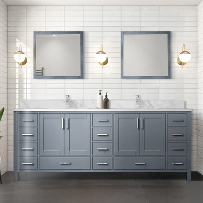 Lexora Jacques 84 in. Dark Grey Double Sink Bath Vanity