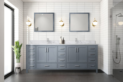 Lexora Jacques 84 in. Dark Grey Double Sink Bath Vanity