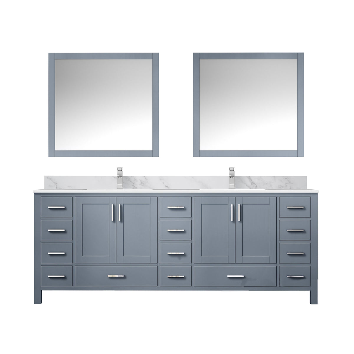 Lexora Jacques 84 in. Dark Grey Double Sink Bath Vanity