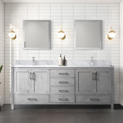 Lexora Jacques 84 in. Distressed Grey Double Sink Bath Vanity