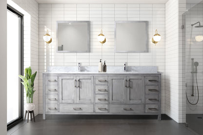 Lexora Jacques 84 in. Distressed Grey Double Sink Bath Vanity