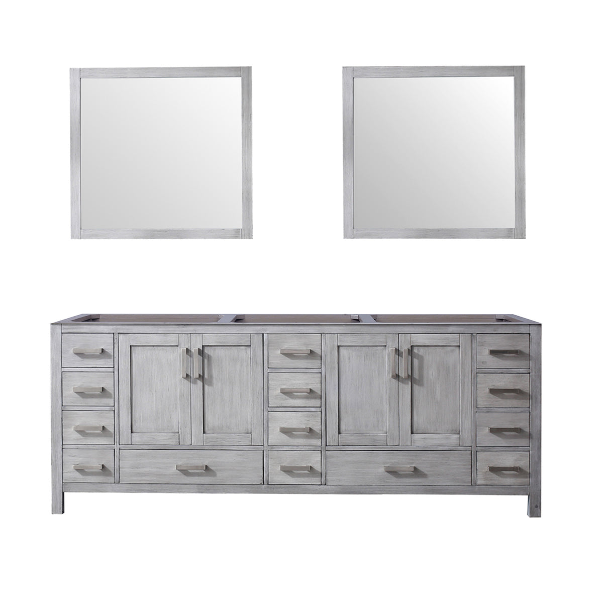 Lexora Jacques 84 in. Distressed Grey Double Sink Bath Vanity