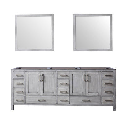 Lexora Jacques 84 in. Distressed Grey Double Sink Bath Vanity